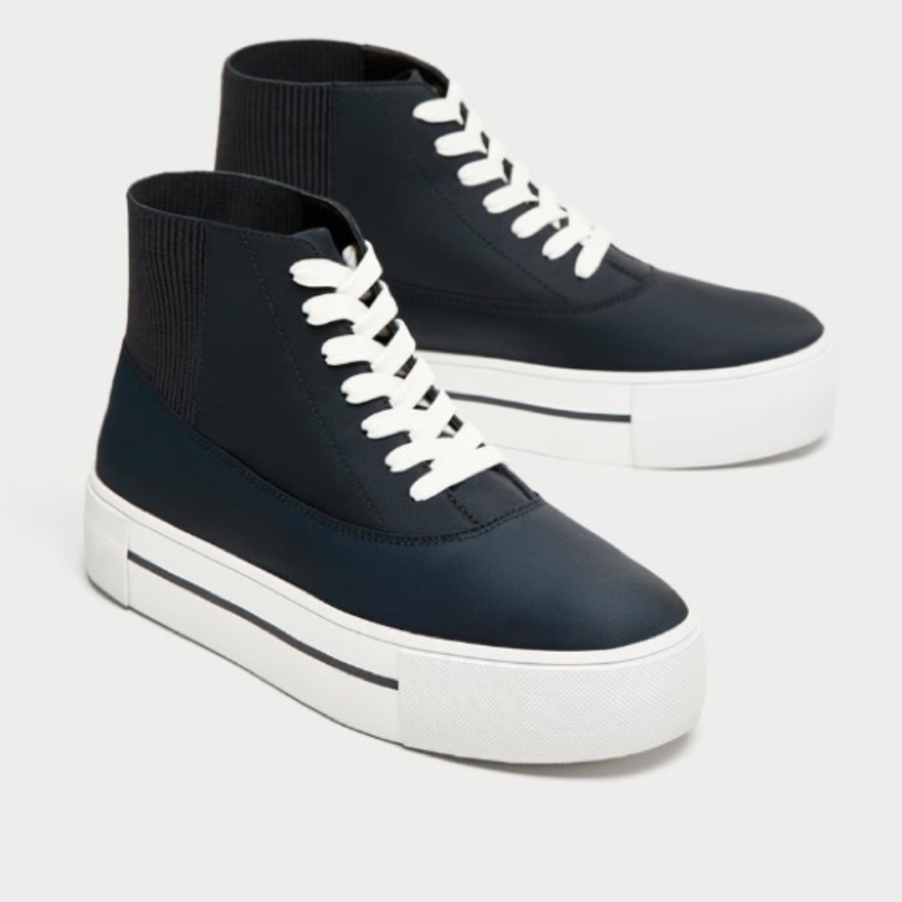 Navy Blue Hightop Sneakers